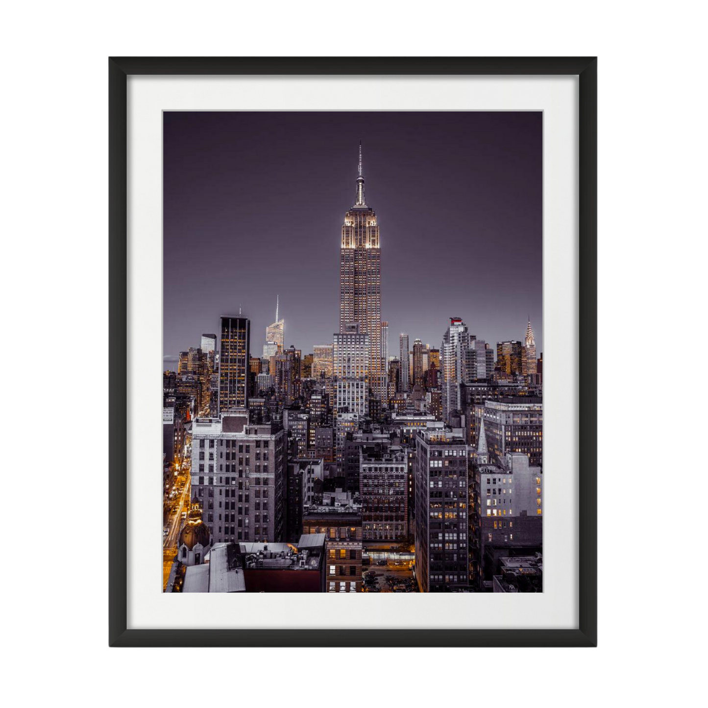 Empire State Building with New York City Manhattan skyline with skyscrapers