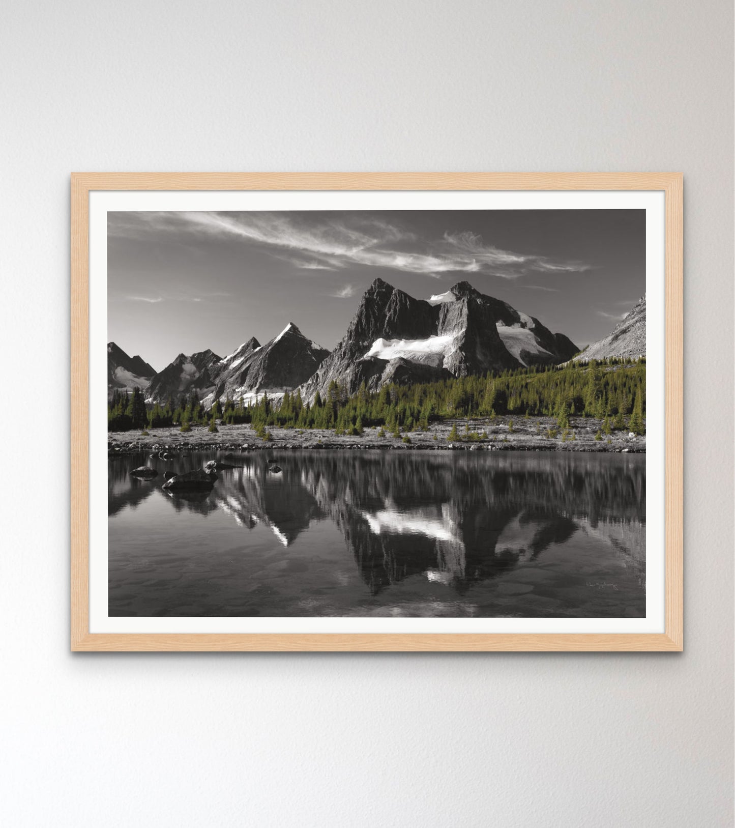 Amethyst Lake Reflection BW with Color