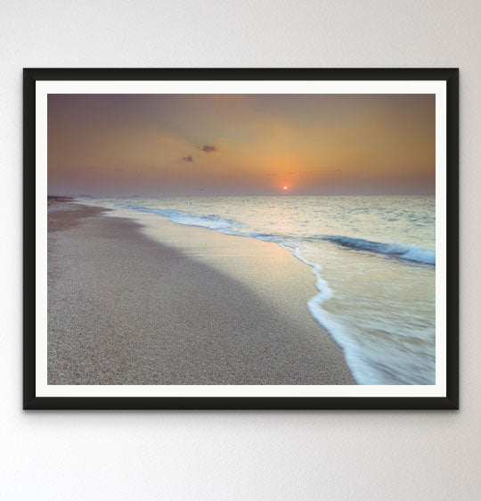 Tranquil beach at dusk