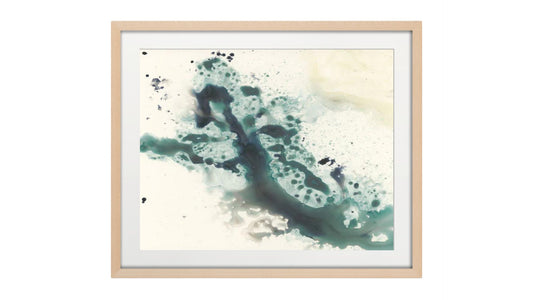 Teal Tributary II - Landscape 36" x 40" - 2 inch white matt (mount)