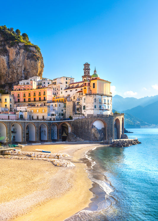 Morning view of Amalfi cityscape, Italy