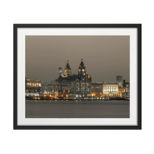 Liverpool city skyline across the River Mersey, UK