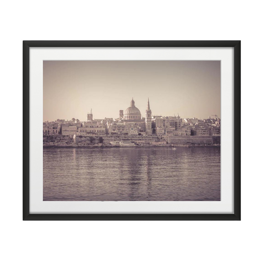 The harbour and St. Paul's Anglican Cathedral at Valletta, Malta