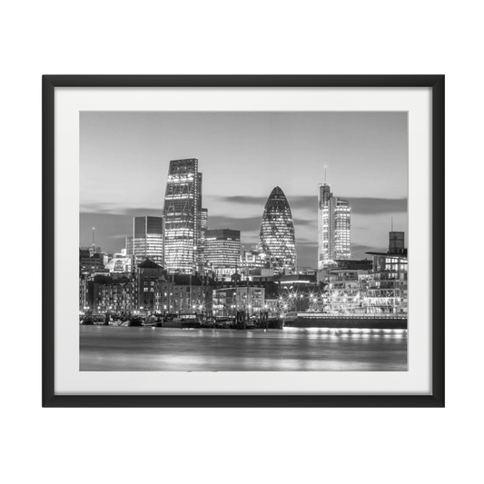 London skyline over river Thames, UK