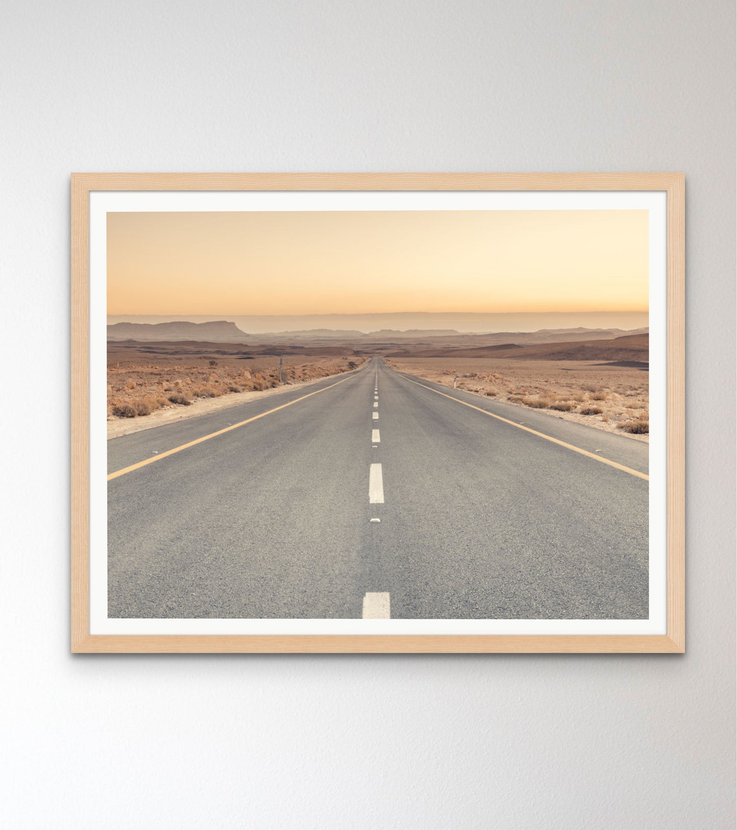 Desert road at sunrise, Israel