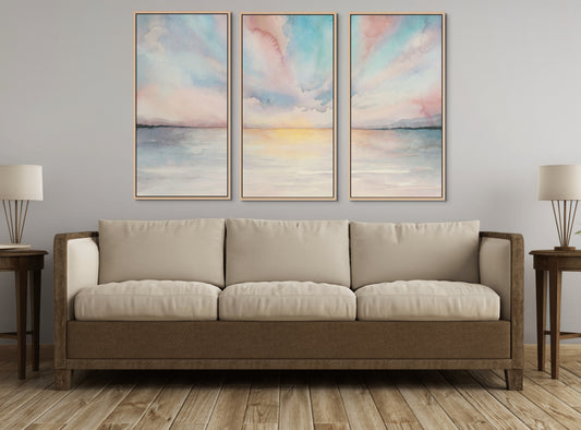 Sea Sunset Triptych