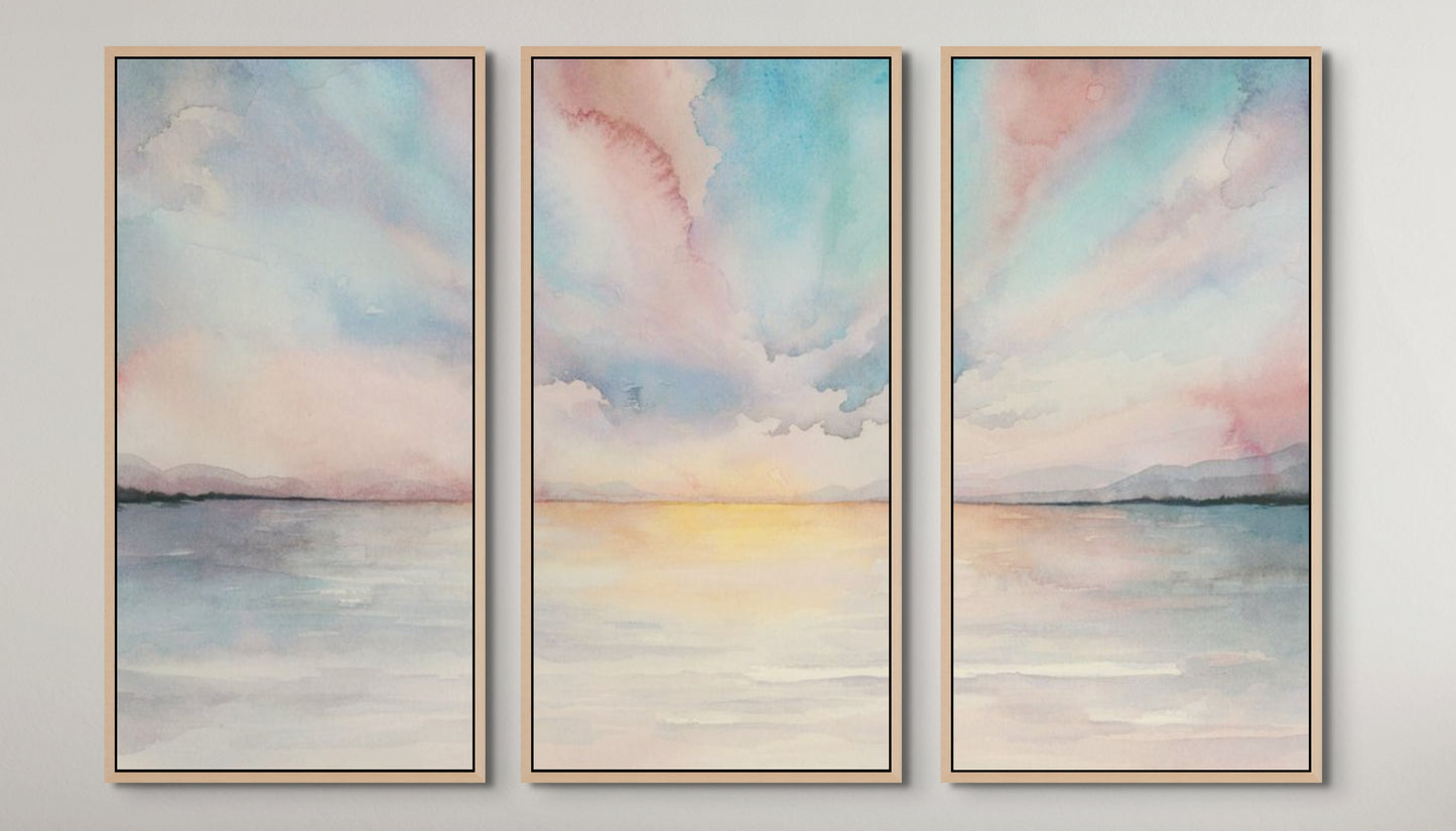 Sea Sunset Triptych