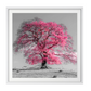 Tree on a hill, pink