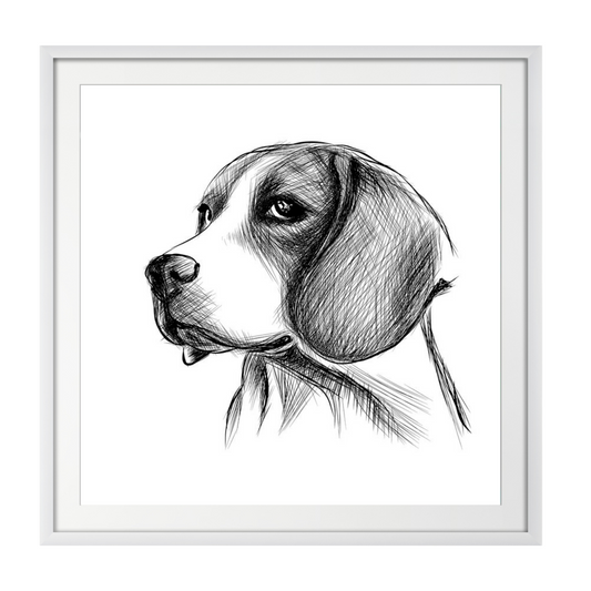 Dog head hand drawn sketch