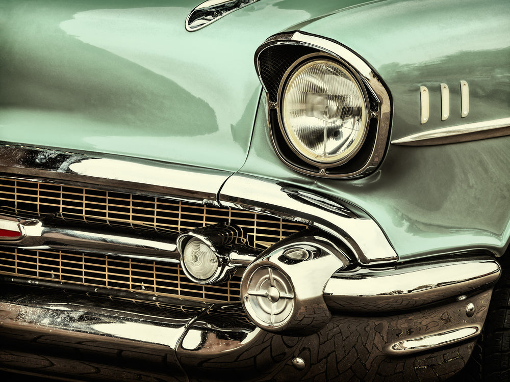 Retro styled image of a front of a classic car