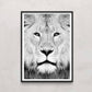 Lion Portrait Print B&W