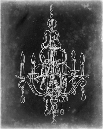 Chalkboard Chandelier Sketch IV