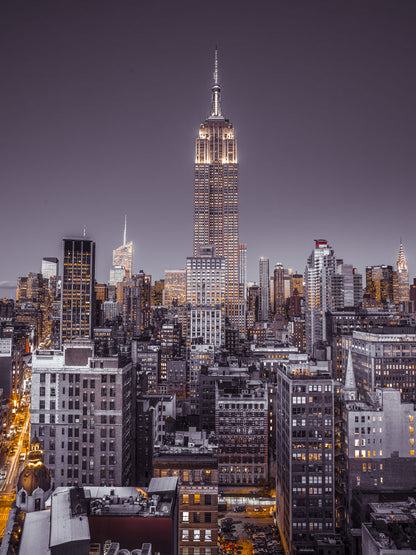 Empire State Building with New York City Manhattan skyline with skyscrapers