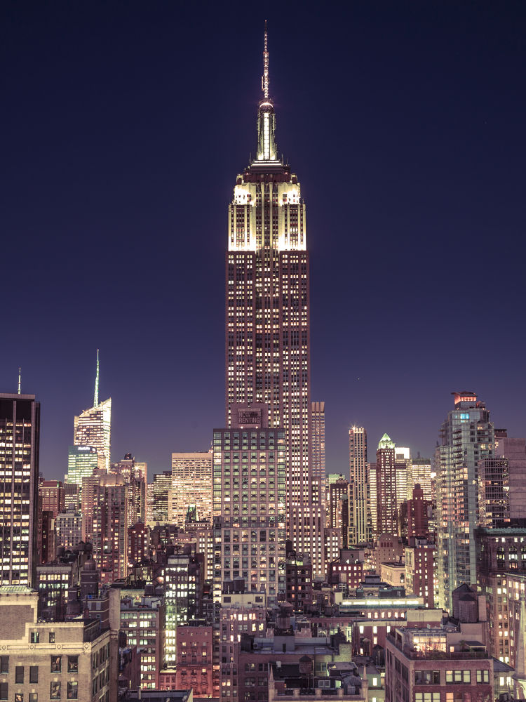 Empire State Building with New York City Manhattan skyline with skyscrapers