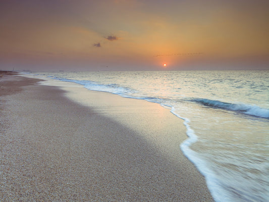 Tranquil beach at dusk
