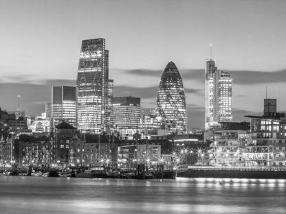 London skyline over river Thames, UK