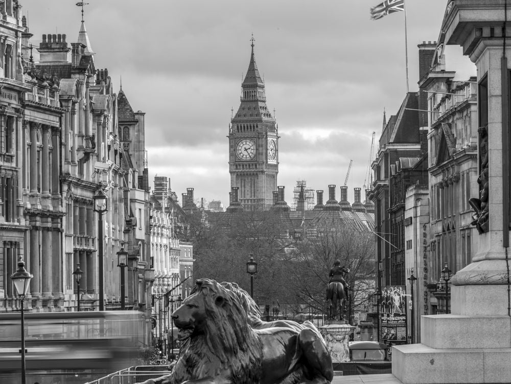 Trafalgar Square with Big Ben in background
