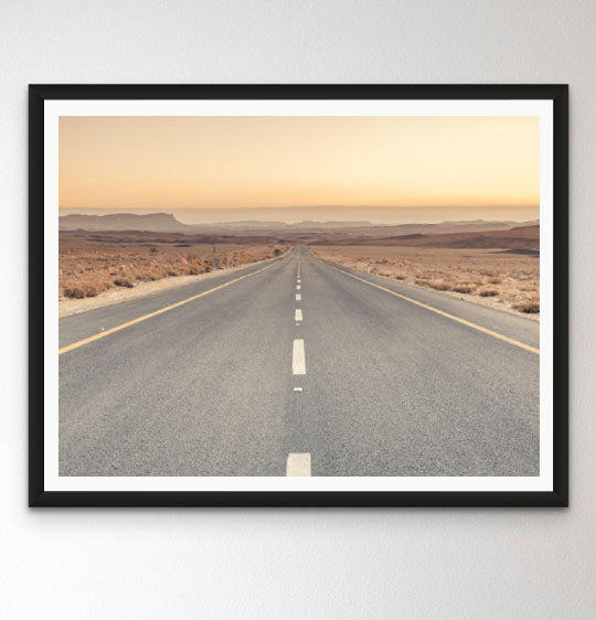 Desert road at sunrise, Israel