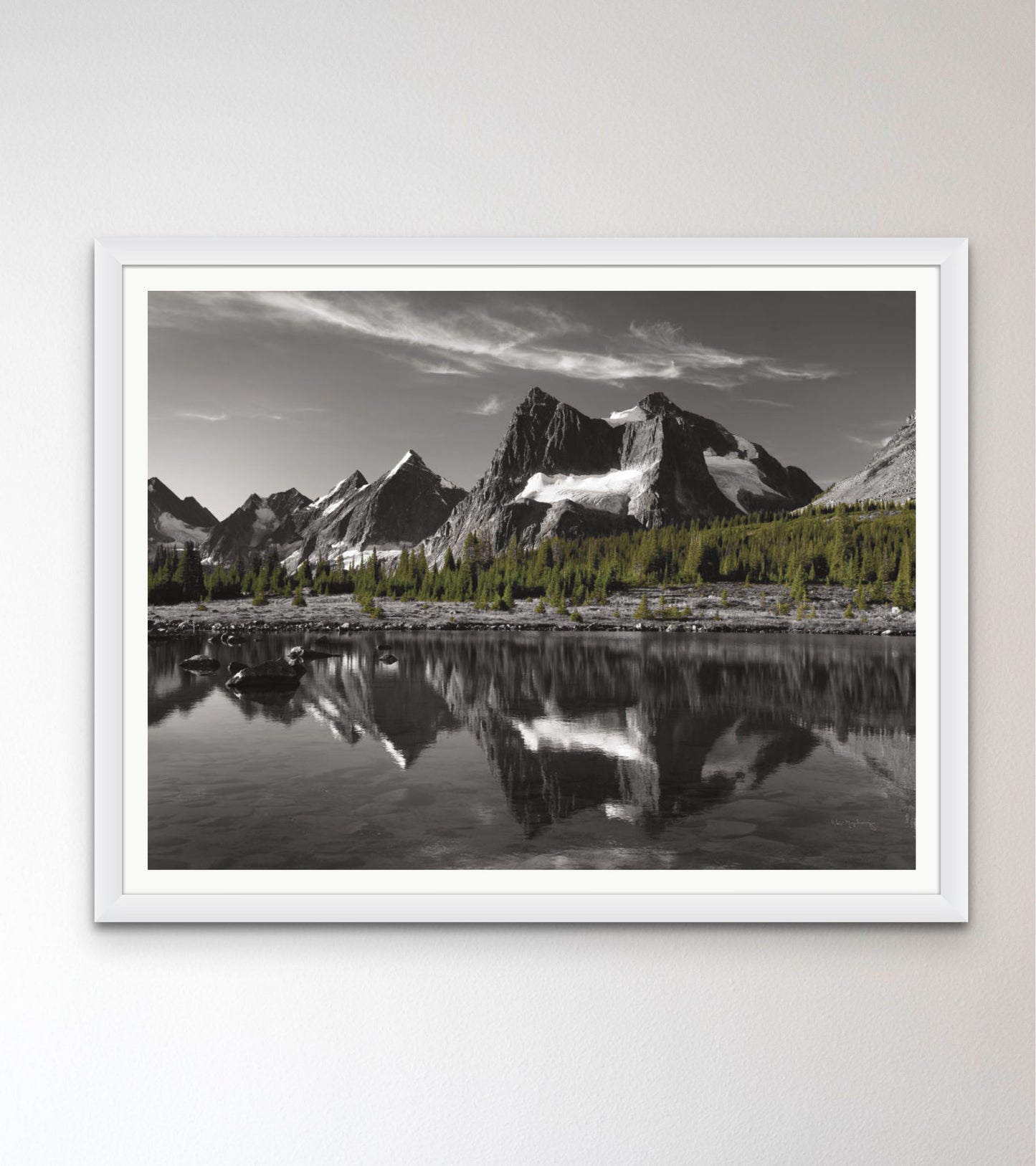 Amethyst Lake Reflection BW with Color